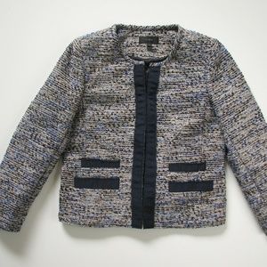J.CREW WOMENS 10 METALLIC TWEED JACKET
